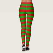 Weihnachten Rote Streifen Elf Kostümurlaub Leggings (Rückseite)