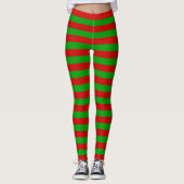 Weihnachten Rote Streifen Elf Kostümurlaub Leggings (Vorderseite)