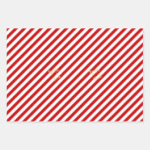 Weihnachten Rote Streifen Gold Text Weihnachten We Geschenkpapier Set (Vorderseite 2)