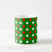 Weihnachten - Rote und weiße Polka Dots Muster Kaffeetasse (Mittel)