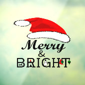 Weihnachten Rote Weihnachtsmannmütze Merry und Bri Fensteraufkleber (Blatt 3)