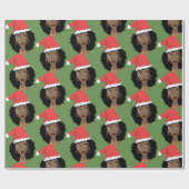 Weihnachten Rote Weihnachtsmannmütze, Schwarze Fra Geschenkpapier (Flach)