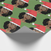 Weihnachten Rote Weihnachtsmannmütze, Schwarze Fra Geschenkpapier (Ecke)