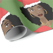 Weihnachten Rote Weihnachtsmannmütze, Schwarze Fra Geschenkpapier (Rolleneckpunkt)