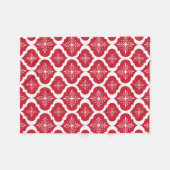 Weihnachten Rote weiße Schneeflocken Gittermuster Fleecedecke (Vorderseite (Horizontal))