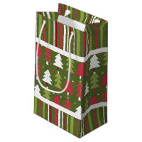 Weihnachten - Rote, weiße und grüne Bäume und Stre