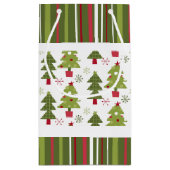 Weihnachten - Rote, weiße und grüne Bäume und Stre Kleine Geschenktüte (Rückseite)