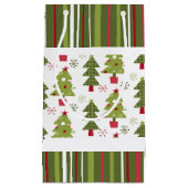 Weihnachten - Rote, weiße und grüne Bäume und Stre Kleine Geschenktüte (Vorderseite)