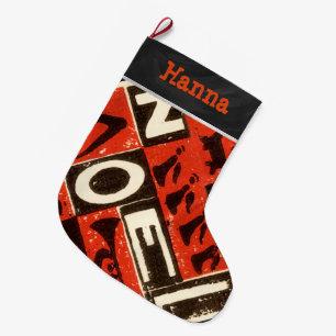 Weihnachten - Roter Block Großer Weihnachtsstrumpf