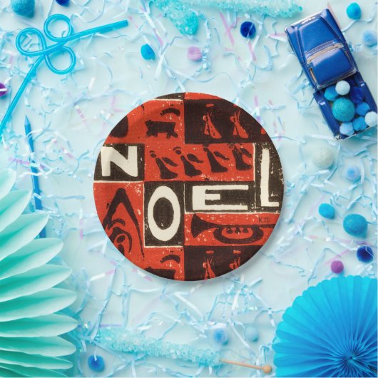 Weihnachten - Roter Block Pappteller (Party)