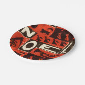 Weihnachten - Roter Block Pappteller (Schrägansicht)