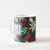 Weihnachten Roter Blumenstrauß Grüner Feiertag Kaffeetasse (Vorderseite Links)