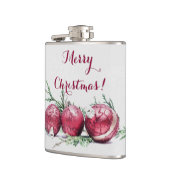 Weihnachten Roter Glitzer Ornamente Ölgemälde Flachmann (Links)