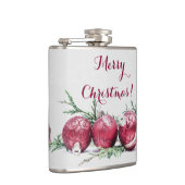 Weihnachten Roter Glitzer Ornamente Ölgemälde Flachmann (Rechts)