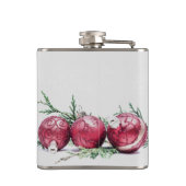 Weihnachten Roter Glitzer Ornamente Ölgemälde Flachmann (Rückseite)
