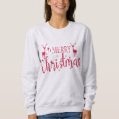Weihnachten Roter Glitzer Urlaub Frohe Weihnachten Sweatshirt (Vorderseite)