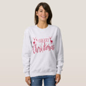 Weihnachten Roter Glitzer Urlaub Frohe Weihnachten Sweatshirt (Vorne ganz)
