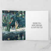 Weihnachten Roter Grüner Kakteen Bloral Karte (Innenseite)