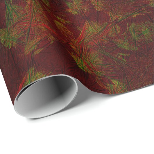 Weihnachten Roter grüner Urlaub Flora Elegantes De Geschenkpapier (Rolleneckpunkt)