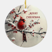 Weihnachten - Roter Kardinal Keramik Ornament (Hinten)