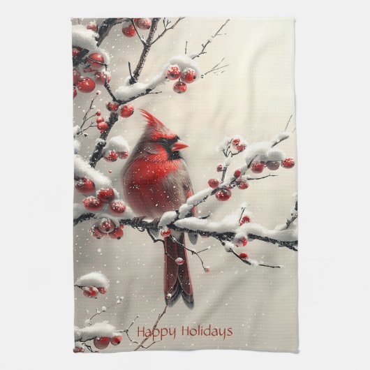 Weihnachten Roter Kardinal Küchentücher (Vertikal)