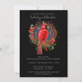 Weihnachten - Roter Kardinal Weihnachten Feiertage Einladung (Vorderseite)