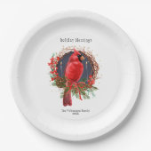Weihnachten Roter Kardinal Weihnachten Solstice Bo Pappteller (Vorderseite)