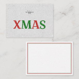 Weihnachten - Roter Kristall - Familie Personalisi Mitteilungskarte