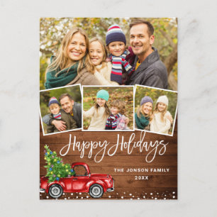 Weihnachten Roter Lkw 4 FOTO Weihnachtskarte Postkarte