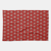 Weihnachten Roter Nordic Folk Snowflake Tuch Napki (Horizontal)