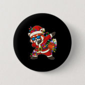 Weihnachten Roter Panda dabbying Lichter Weihnacht Button (Vorderseite)