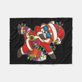 Weihnachten Roter Panda dabbying Lichter Weihnacht Fleecedecke (Vorderseite (Horizontal))