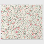 Weihnachten Roter Pinienwald Berries Niedlich Geschenkpapier (Flach)