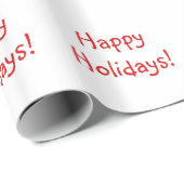 Weihnachten Roter Schriftart Happy Holidays Wünsch Geschenkpapier (Rolleneckpunkt)