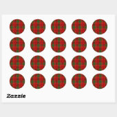 Weihnachten Roter Tartan Karierter Urlaub Runder Aufkleber (Blatt)