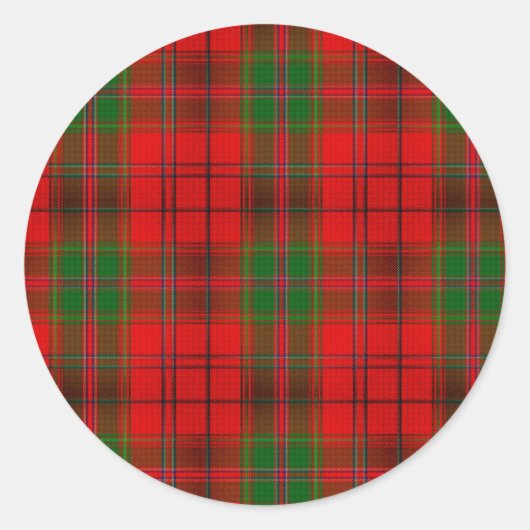 Weihnachten Roter Tartan Karierter Urlaub Runder Aufkleber (Vorderseite)