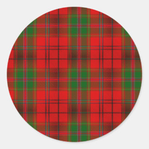Weihnachten Roter Tartan Karierter Urlaub Runder Aufkleber