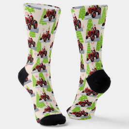 Weihnachten Roter Traktor Weihnachtsfest Socken