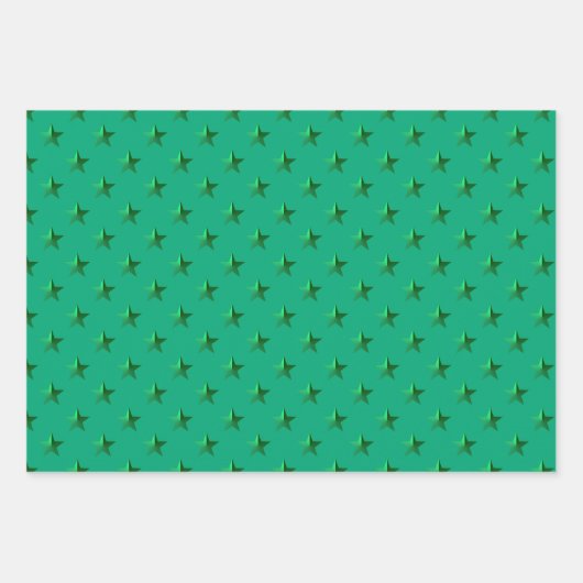 Weihnachten Roter Wald Grüne Sterne Urlaub Geschenkpapier Set (Vorderseite 2)