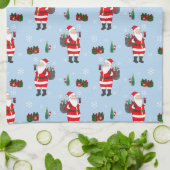 Weihnachten Roter Wein Festlicher Urlaub Geschirrtuch (Gefaltet)