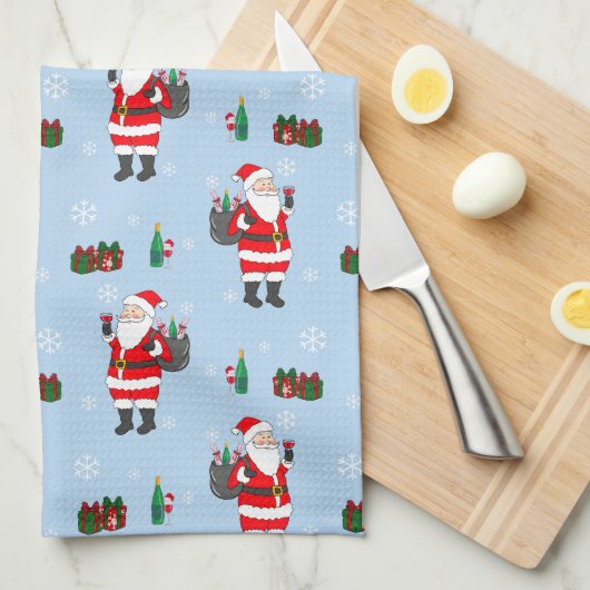 Weihnachten Roter Wein Festlicher Urlaub Geschirrtuch (Viertel Falte)