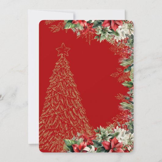 Weihnachten Roter Winter Urlaub Quinceañera Einladung (Rückseite)