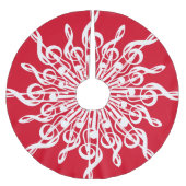 Weihnachten Roter Zierbaum Clef Schneeflocke Polyester Weihnachtsbaumdecke (Vorderseite)