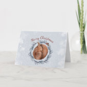 Weihnachten Rotes Eichhörnchen Kiefer Wasserfarbe (Vorderseite)