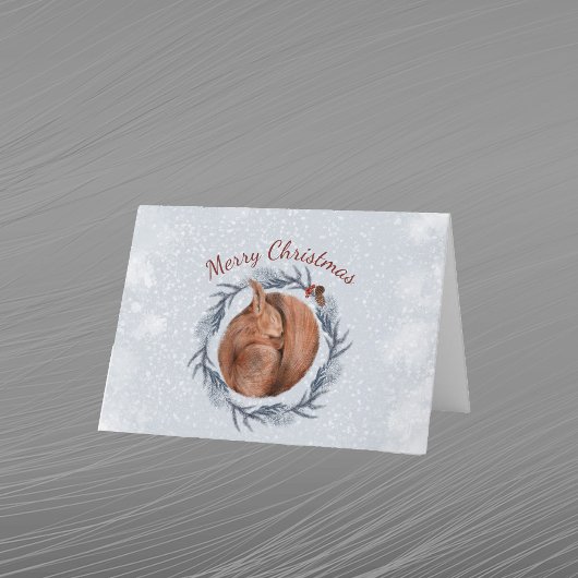 Weihnachten Rotes Eichhörnchen Kiefer Wasserfarbe