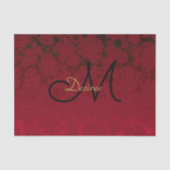 Weihnachten Rotes Gold Schwarzes Winter Monogramm Seidenpapier (Vorderseite)