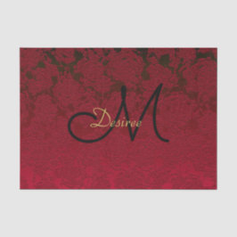 Weihnachten Rotes Gold Schwarzes Winter Monogramm Seidenpapier