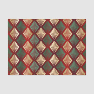 Weihnachten Rotes Grün Art Deco Seidenpapier