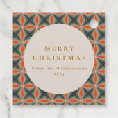 Weihnachten Rotes Grün Mitte Jahrhundert Stars Cus Geschenkanhänger (Rückseite)