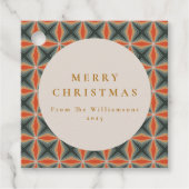 Weihnachten Rotes Grün Mitte Jahrhundert Stars Cus Geschenkanhänger (Vorderseite)